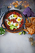 Huevos rancheros (fried eggs with tomatoes, Mexico) for Christmas