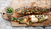 Grilled green herring