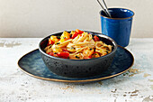 Vegan linguine with a tomato-and-gin sauce