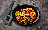 Penne peperonata with herbs (Italy)
