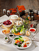 Asian fondue with broth