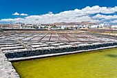 Salt flats and traditional village, Las Salinas del Carmen, Fuerteventura, Canary Islands, Spain, Atlantic, Europe