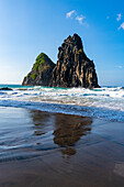 Two Brothers rocks on Cacimba do Padre beach, Fernando de Noronha, UNESCO World Heritage Site, Brazil, South America