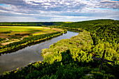 View of the Dniestr River and Ukraine from Soroca, Moldova, Europe