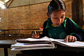 Primary school, girl in classroom, Kathmandu, Nepal, Asia