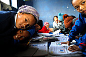 Primary school, pupils in classroom, Charikot, Dolakha, Nepal, Asia