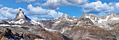 Matterhorngipfel, 4478m, mit Dent Blanche, Pointe de Zinal, Grand Cornier und Obergabelhorn, Zermatt, Wallis, Schweizer Alpen, Schweiz, Europa
