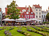 Restaurants at Livu Square, Riga, Latvia, Europe