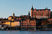 Blick auf Sodermalm in der Morgendämmerung, Stockholm, Sodermanland und Uppland, Schweden, Skandinavien, Europa