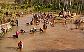 Villagers panning for diamonds, Ilakaka, Madagascar, Africa