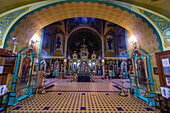 Interior of the Orthodox Cathedral, Uralsk, Kazakhstan, Central Asia, Asia