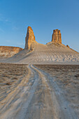 Früher Morgen, Bozzhira-Schlucht, Ustyurt-Hochebene, Mangystau, Kasachstan, Zentralasien, Asien