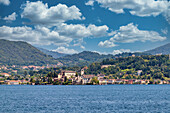 A view of San Giulio island, Orta lake, Novara district, Piedmont, Italian Lakes, Italy, Europe