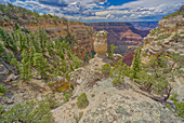 Loki's Rock im Grand Canyon östlich von Thor's Hammer Overlook, Grand Canyon National Park, UNESCO-Weltkulturerbe, Arizona, Vereinigte Staaten von Amerika, Nordamerika