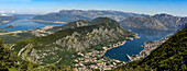 Boka Kotorska (Bay of Kotor), seen from top of Lovcen Mountain, Montenegro, Europe