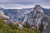 Half Dome and Yosemite Valley from Glacier Point, Yosemite National Park, UNESCO World Heritage Site, California, United States of America, North America