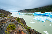 Lago Grey with icebergs, Torres del Paine National Park, Patagonia, Chile, South America