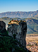 Monastery of the Holy Trinity at sunrise, Meteora, UNESCO World Heritage Site, Thessaly, Greece, Europe