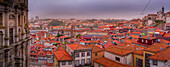 View of the Igreja dos Grilos Church and terracota rooftops of The Ribeira district at sunset, UNESCO World Heritage Site, Porto, Norte, Portugal, Europe