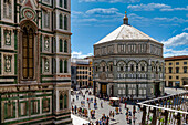 Cathedral of Santa Maria del Fiore (Duomo) and Baptistery, Florence, UNESCO World Heritage Site, Tuscany, Italy, Europe