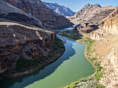 Whitmore Canyon from the helicopter, just before river mile 187, Grand Canyon National Park, Arizona, United States of America, North America