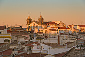 Sunset view over the historic center, Elvas, Alentejo, Portugal, Europe