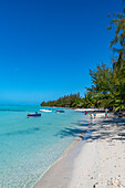 White sand beach, Anaa atoll, Tuamotu archipelago, French Polynesia, South Pacific, Pacific
