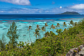 Blick über die Lagune der Insel Aukena, Gambier-Archipel, Französisch-Polynesien, Südpazifik, Pazifik