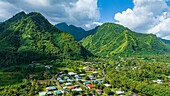 Luftaufnahme von Tahiti Iti, Gesellschaftsinseln, Französisch-Polynesien, Südpazifik, Pazifik
