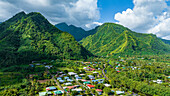 Aerial of Tahiti Iti, Society Islands, French Polynesia, South Pacific, Pacific