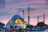 Abend, Süleymaniye-Moschee, gegründet 1550, UNESCO-Welterbe, Istanbul, Türkei, Europa