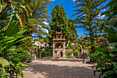 View of Villa Comunale di Taormina public gardens, Taormina, Sicily, Italy, Mediterranean, Europe
