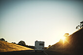 Mobile home on road