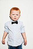 Portrait of toddler wearing bow tie