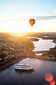Hot air balloon over Stockholm, Sweden