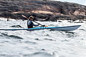 Woman kayaking