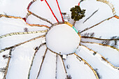 Aerial view of rural landscape at winter