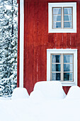 Wooden house at winter