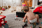 Boy playing in room