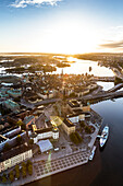 Aerial view of Riddarholmen, Stockholm, Sweden