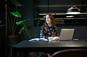 Woman working at a office