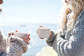 Women having coffee outdoors