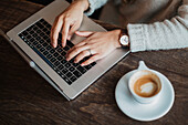 Woman using laptop