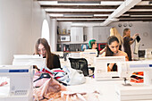 Women working at textile workshop