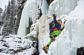 Child ice climbing