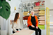 Women working in shop