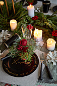 Table with Christmas decoration