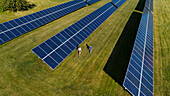 Aerial view of solar panels