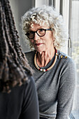 Two women during conversation