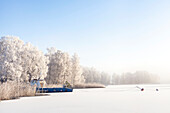 View of frozen lake